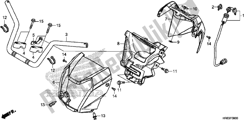 Tutte le parti per il Gestire Il Tubo del Honda TRX 500 FA6 2017