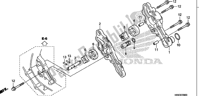 All parts for the Oil Pump of the Honda TRX 500 FA6 2017