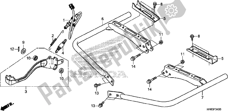 All parts for the Pedal/step of the Honda TRX 500 FA6 2017