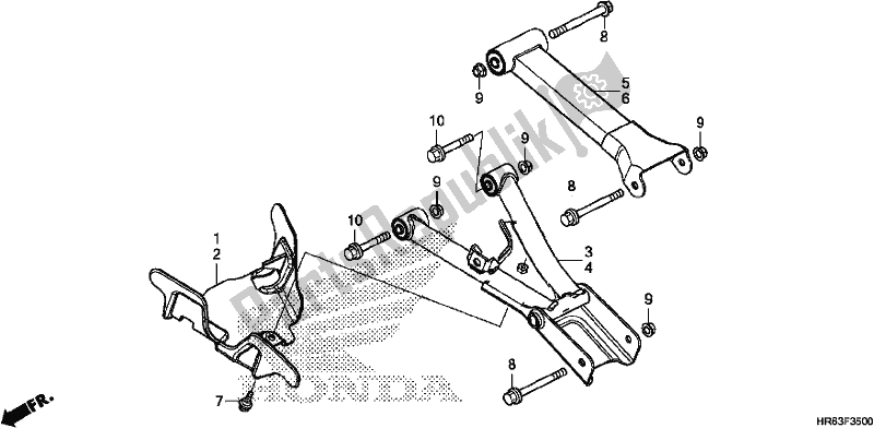 All parts for the Rear Arm of the Honda TRX 500 FA6 2017