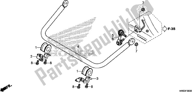 All parts for the Stabilizer of the Honda TRX 500 FA6 2017