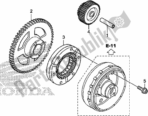 All parts for the Starting Gear of the Honda TRX 500 FA6 2017