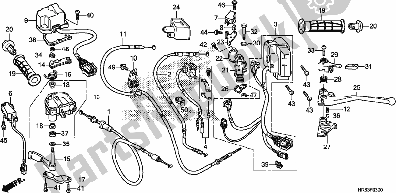 Toutes les pièces pour le Interrupteur / Câble du Honda TRX 500 FA6 2017