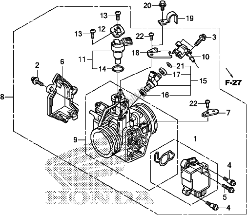 All parts for the Throttle Body of the Honda TRX 500 FA6 2017