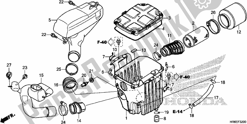 Tutte le parti per il Filtro Dell'aria del Honda TRX 500 FA6 2018