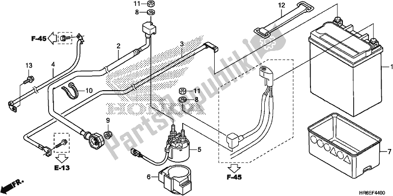 Tutte le parti per il Batteria del Honda TRX 500 FA6 2018