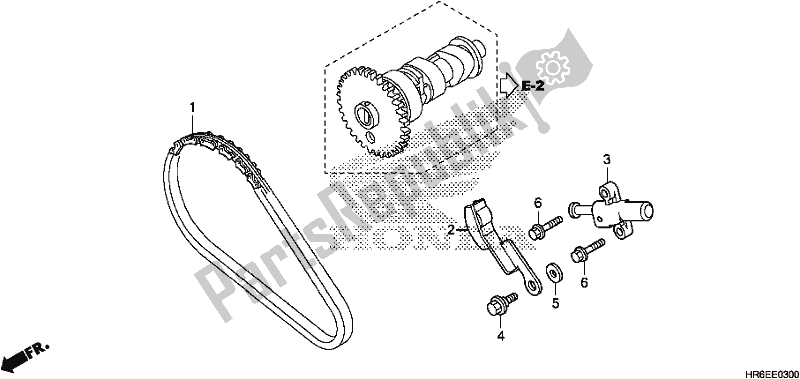 All parts for the Cam Chain/tensioner of the Honda TRX 500 FA6 2018