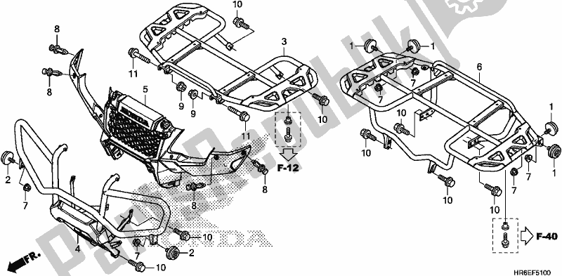 Toutes les pièces pour le Transporteur du Honda TRX 500 FA6 2018