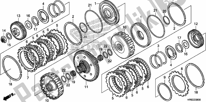 All parts for the Clutch (dct) of the Honda TRX 500 FA6 2018