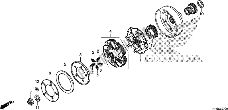 All parts for the Clutch of the Honda TRX 500 FA6 2018