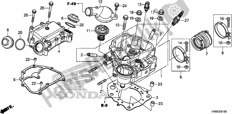 Todas las partes para Cabeza De Cilindro de Honda TRX 500 FA6 2018
