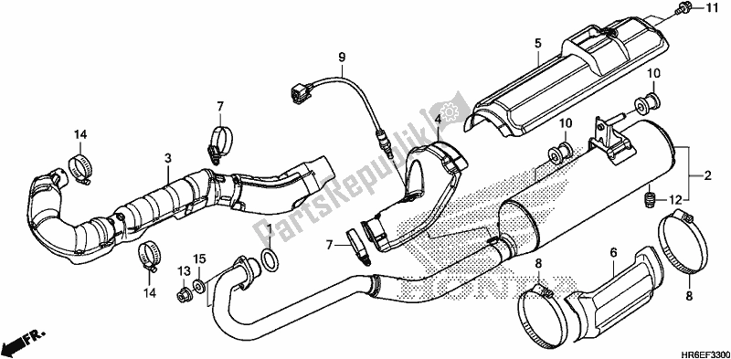 Tutte le parti per il Silenziatore Di Scarico del Honda TRX 500 FA6 2018