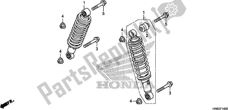 Todas as partes de Almofada Frontal do Honda TRX 500 FA6 2018