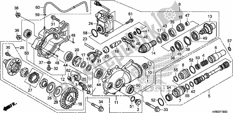 Wszystkie części do Przedni Bieg Ko? Cowy Honda TRX 500 FA6 2018