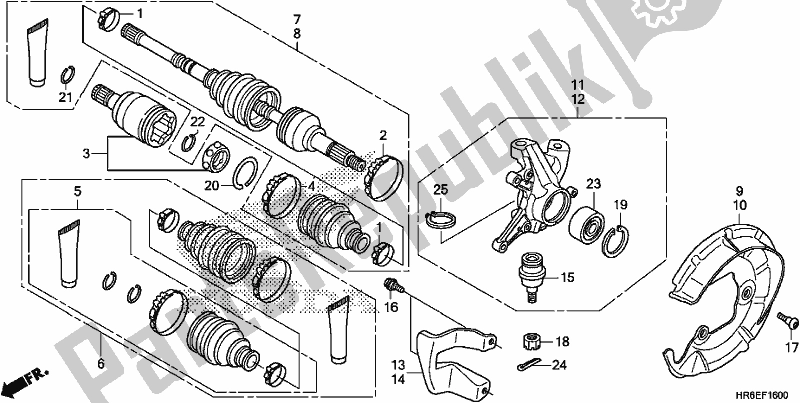 Wszystkie części do Front Knuckle/front Driveshaft Honda TRX 500 FA6 2018