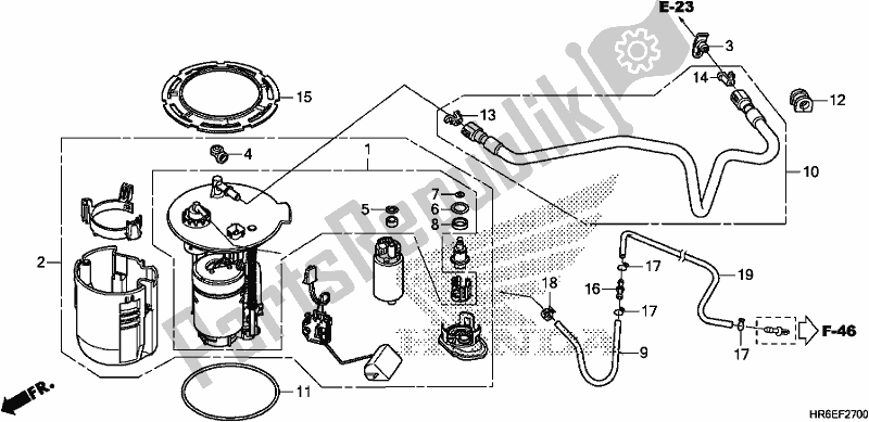 All parts for the Fuel Pump of the Honda TRX 500 FA6 2018