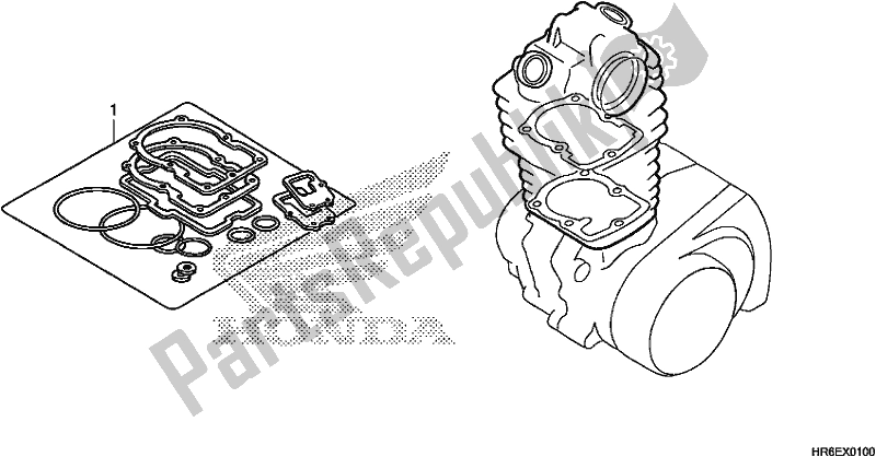 Tutte le parti per il Kit Guarnizioni A del Honda TRX 500 FA6 2018