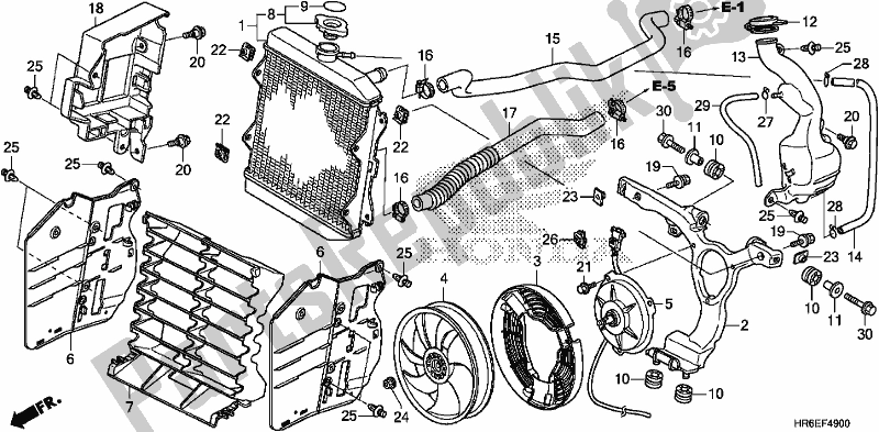 All parts for the Radiator of the Honda TRX 500 FA6 2018