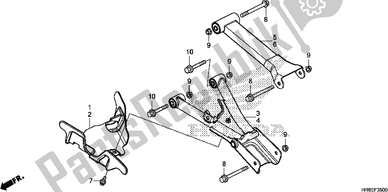 All parts for the Rear Arm of the Honda TRX 500 FA6 2018