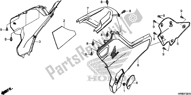 Wszystkie części do Side Cover/tank Cover Honda TRX 500 FA6 2018