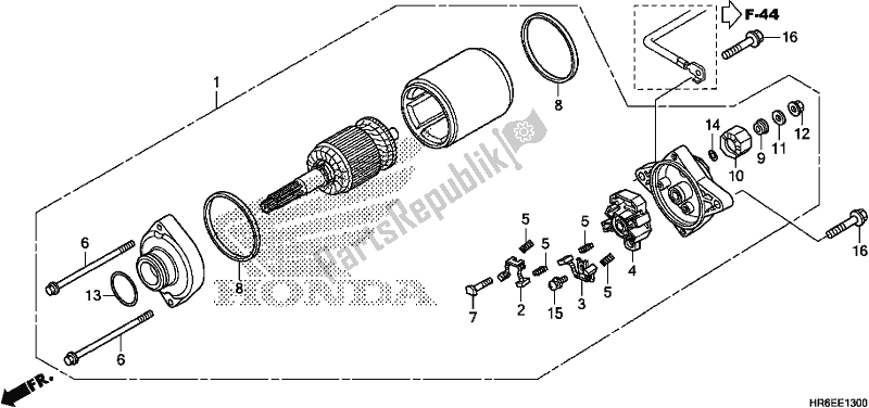 All parts for the Starter Motor of the Honda TRX 500 FA6 2018