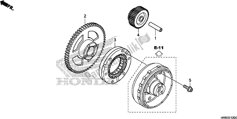 All parts for the Starting Gear of the Honda TRX 500 FA6 2018