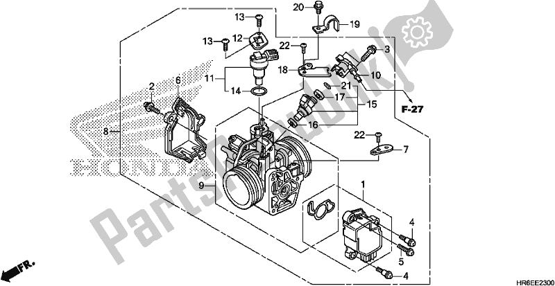 Alle onderdelen voor de Gasklephuis van de Honda TRX 500 FA6 2018