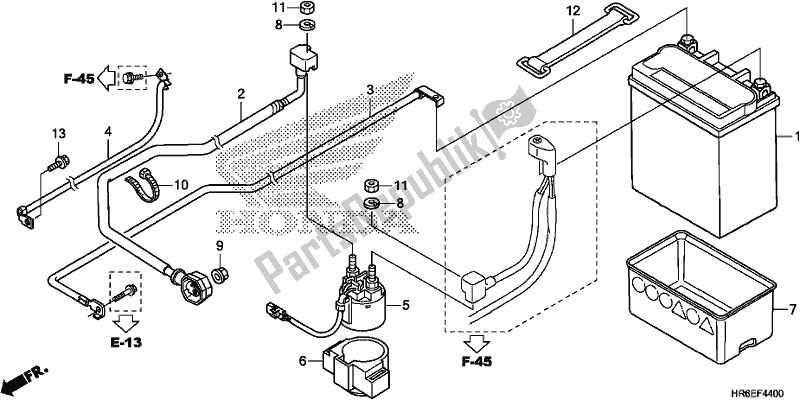 Tutte le parti per il Batteria del Honda TRX 500 FA6 2019