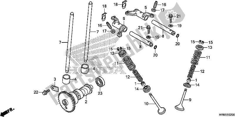 All parts for the Camshaft/valve of the Honda TRX 500 FA6 2019