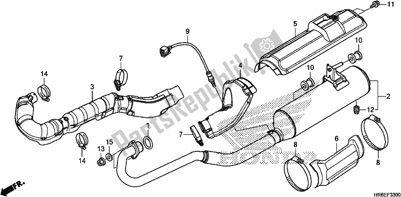 Tutte le parti per il Silenziatore Di Scarico del Honda TRX 500 FA6 2019