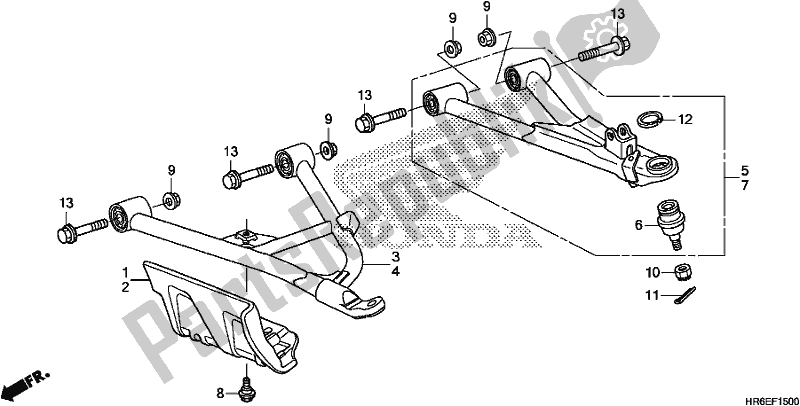 Tutte le parti per il Braccio Anteriore del Honda TRX 500 FA6 2019