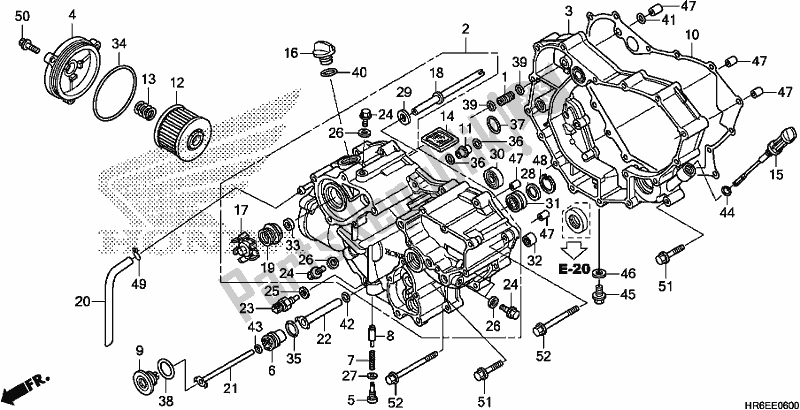 Toutes les pièces pour le Couvercle De Carter Avant du Honda TRX 500 FA6 2019