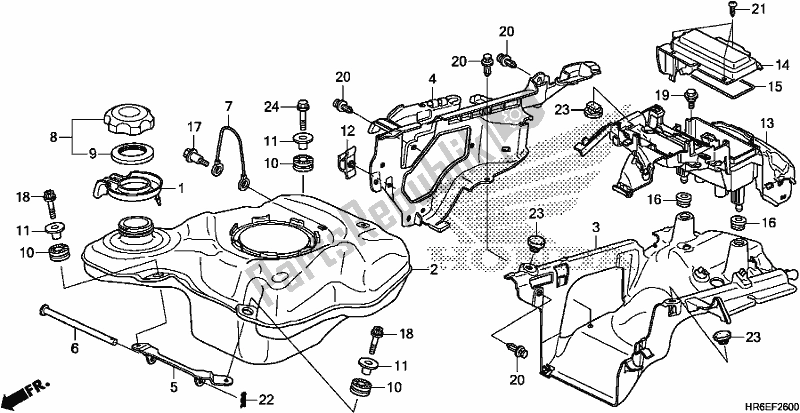 Tutte le parti per il Serbatoio Di Carburante del Honda TRX 500 FA6 2019