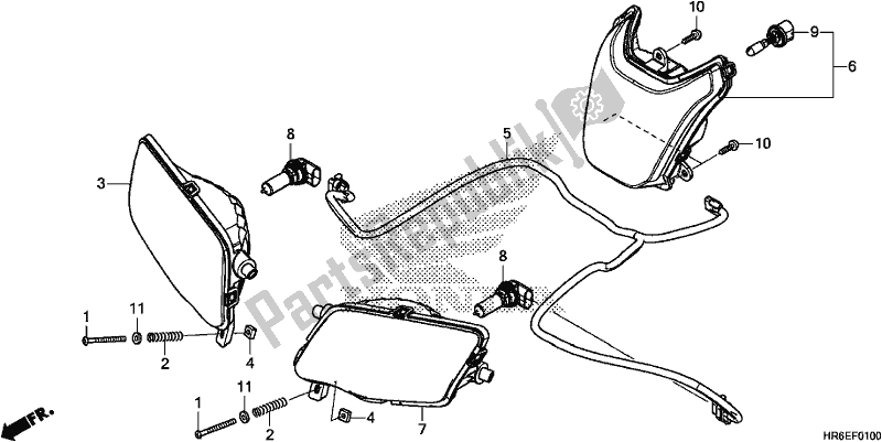 Alle onderdelen voor de Koplamp van de Honda TRX 500 FA6 2019