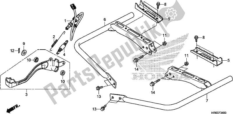 All parts for the Pedal/step of the Honda TRX 500 FA6 2019