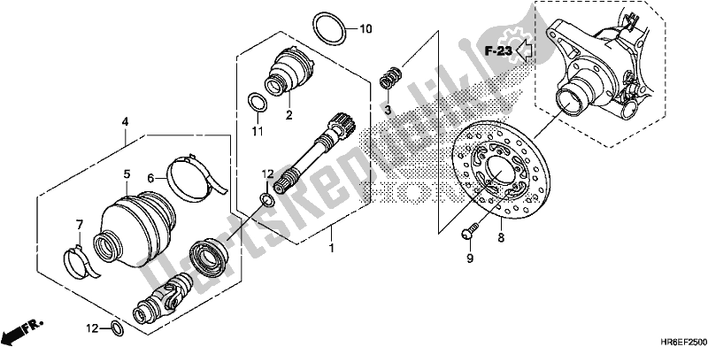 Tutte le parti per il Albero Dell'elica del Honda TRX 500 FA6 2019