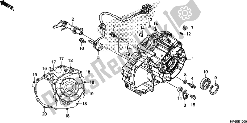 Tutte le parti per il Coperchio Del Carter Posteriore del Honda TRX 500 FA6 2019