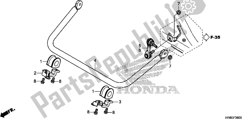 All parts for the Stabilizer of the Honda TRX 500 FA6 2019