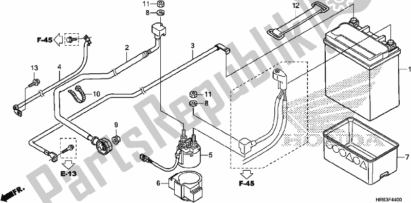 All parts for the Battery of the Honda TRX 500 FA7 2017