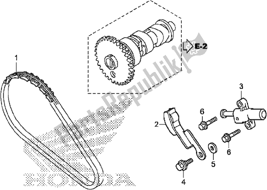 Alle onderdelen voor de Nokkenketting / Spanner van de Honda TRX 500 FA7 2017