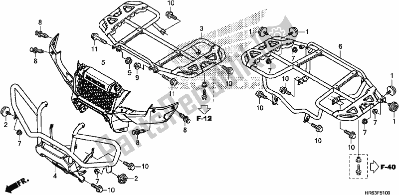 Tutte le parti per il Vettore del Honda TRX 500 FA7 2017