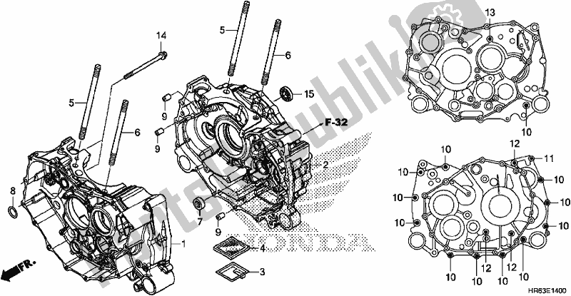 Todas las partes para Caja Del Cigüeñal de Honda TRX 500 FA7 2017