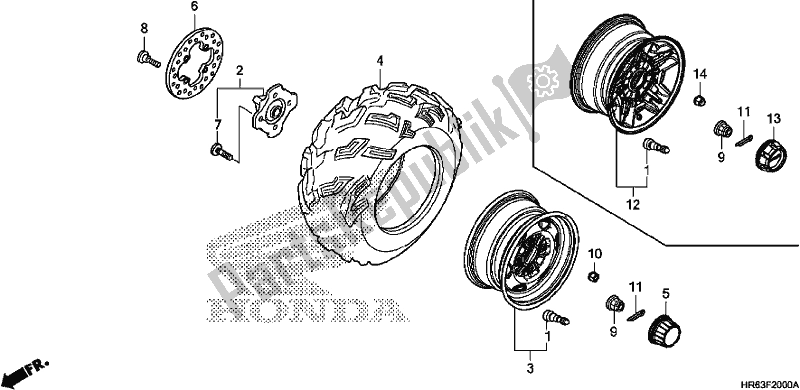 Todas las partes para Rueda Delantera de Honda TRX 500 FA7 2017