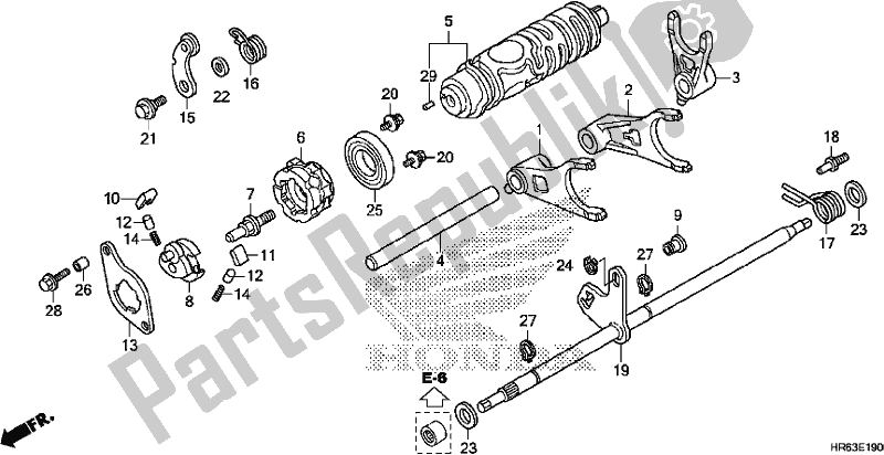 All parts for the Gearshift Fork of the Honda TRX 500 FA7 2017