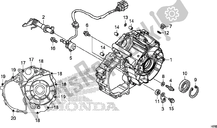 Todas las partes para Tapa Trasera Del Cárter de Honda TRX 500 FA7 2017