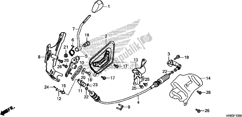 Todas las partes para Seleccione Palanca de Honda TRX 500 FA7 2017