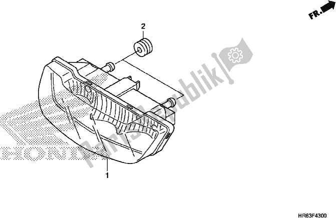 All parts for the Taillight of the Honda TRX 500 FA7 2017