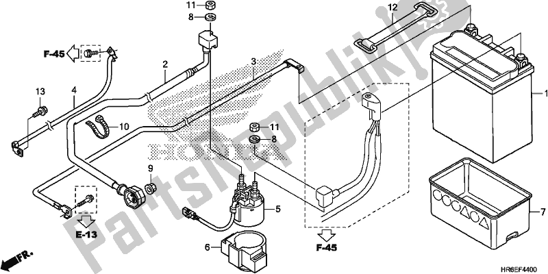 Tutte le parti per il Batteria del Honda TRX 500 FA7 2018