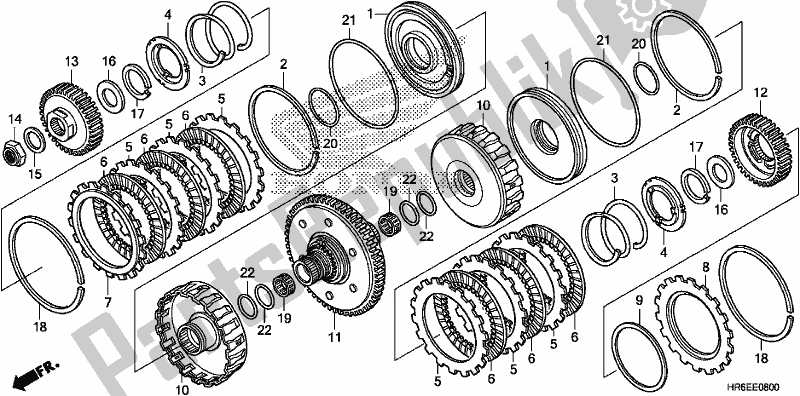 Alle onderdelen voor de Clutch (dct) van de Honda TRX 500 FA7 2018