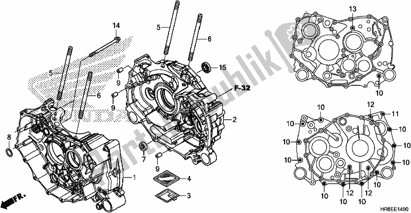 Todas las partes para Caja Del Cigüeñal de Honda TRX 500 FA7 2018